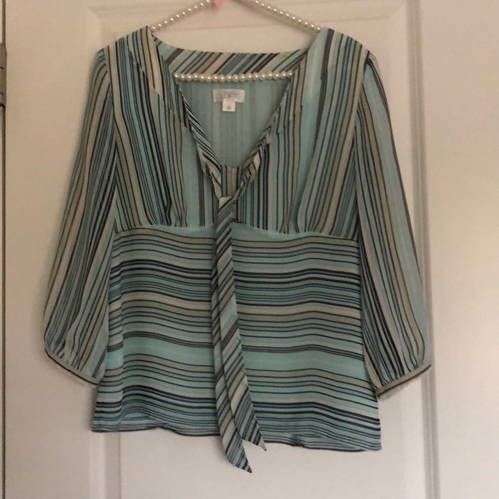 Striped V-Neck Blouse